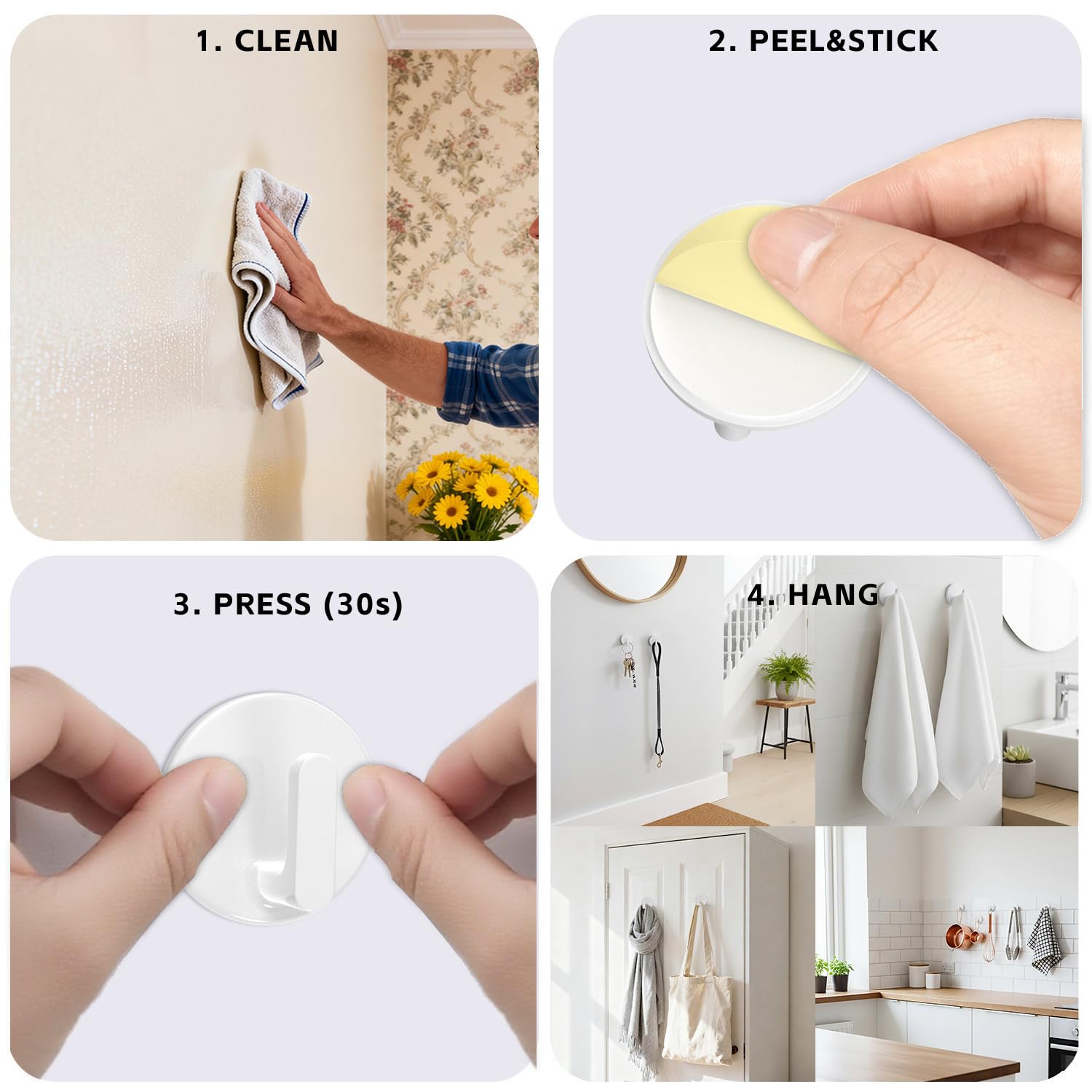 White Adhesive Hooks image 8
