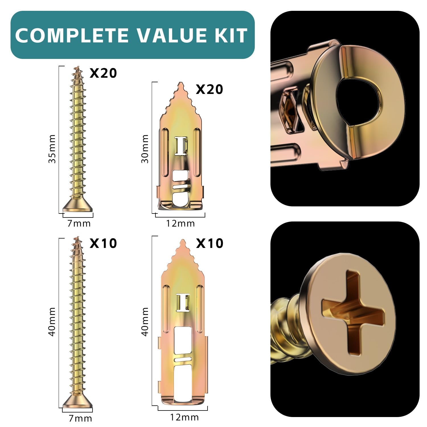 Plasterboard Fixings – Gold image 2