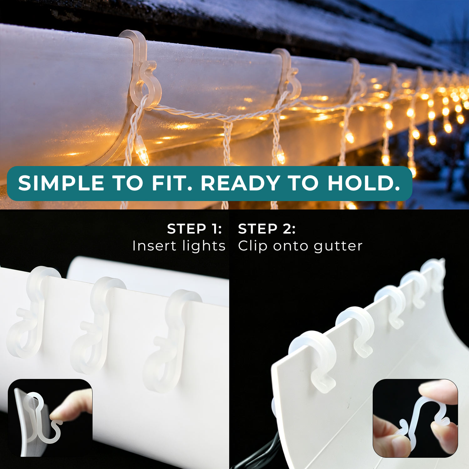 White Gutter Hooks image 3