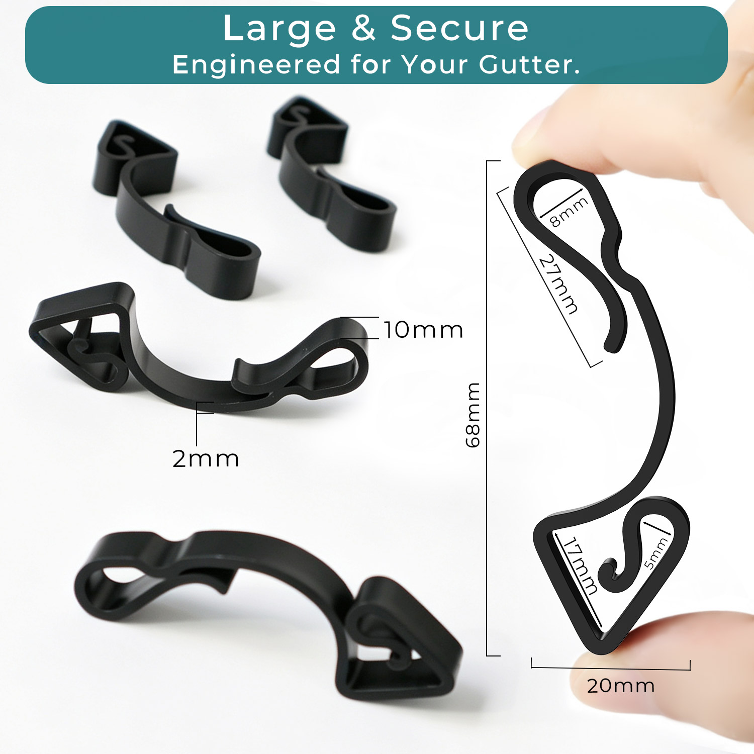 Large Black Gutter Hooks image 2