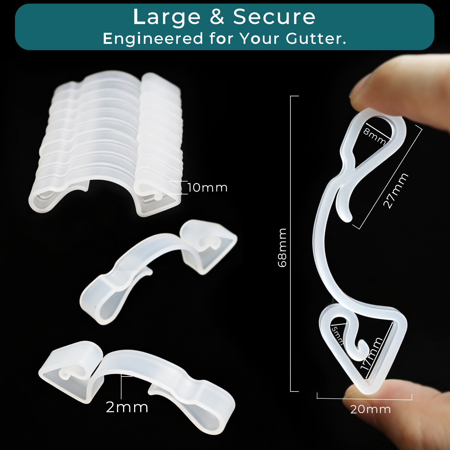 Large White Gutter Hooks image 2