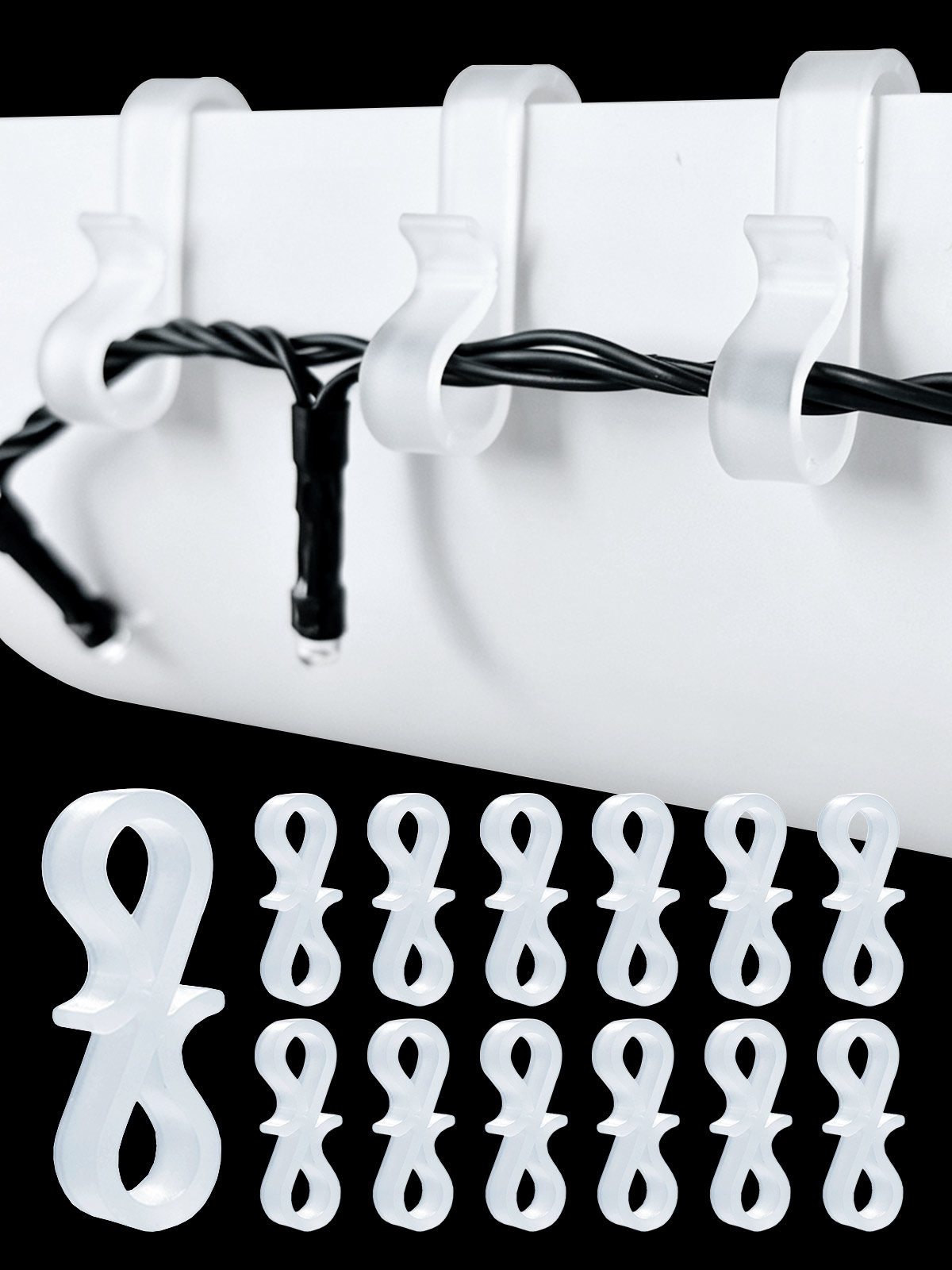 White Gutter Hooks-Easy Fit
