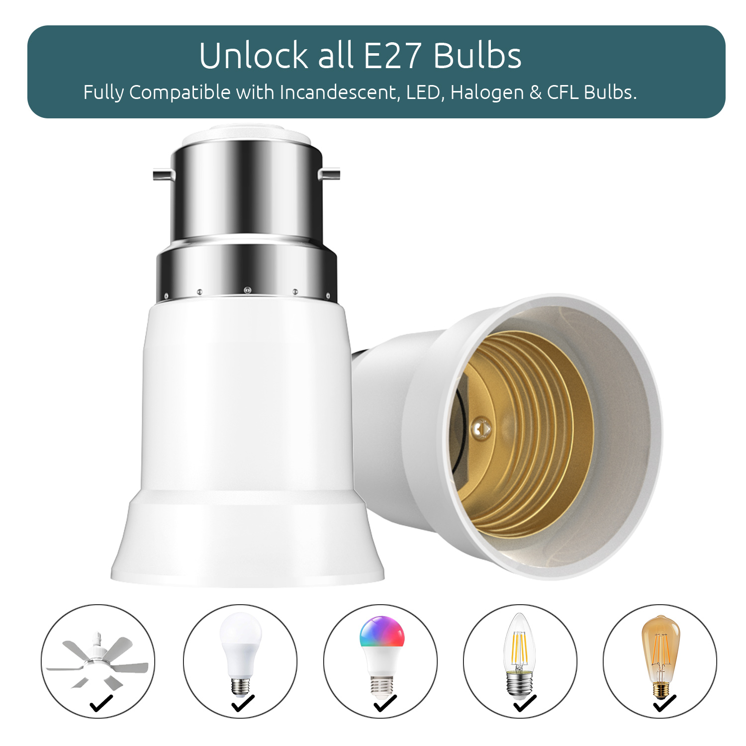 B22 to E27 Adapter image 2