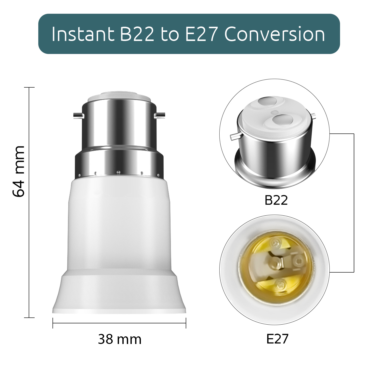 B22 to E27 Adapter image 4