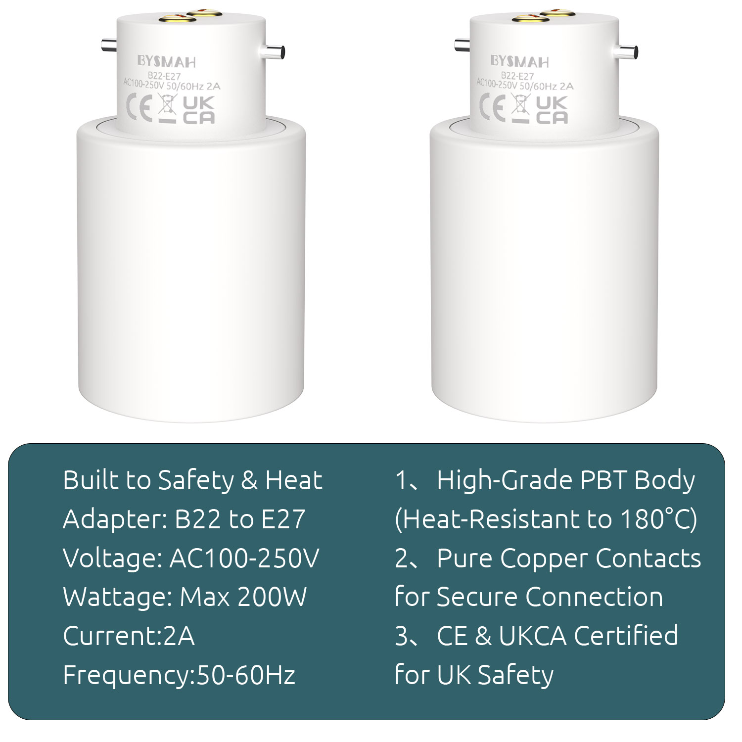 B22 to E27 Adapter – Compact 54mm image 6