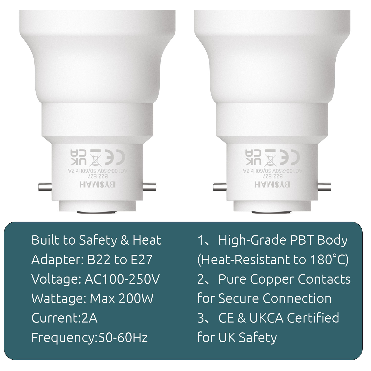 B22 to E27 Adapter – Compact 48mm image 5